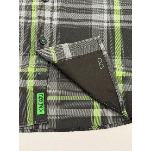 Men's Dixxon Flannel Shirt Sublime Long Beach, CA Green Black Gray Plaid Size XL - Picture 5 of 10
